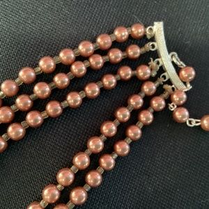 Five strand, vintage, bronze necklace